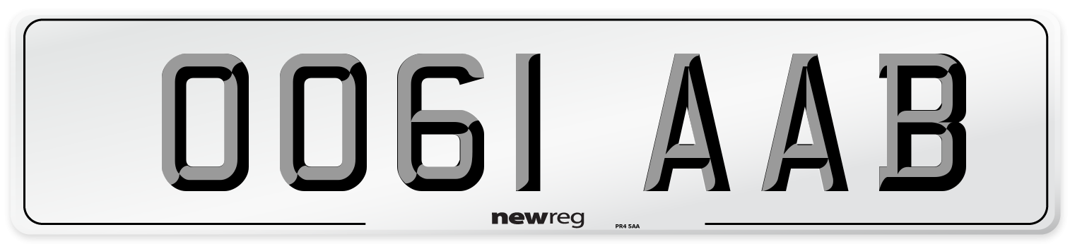 OO61 AAB Number Plate from New Reg